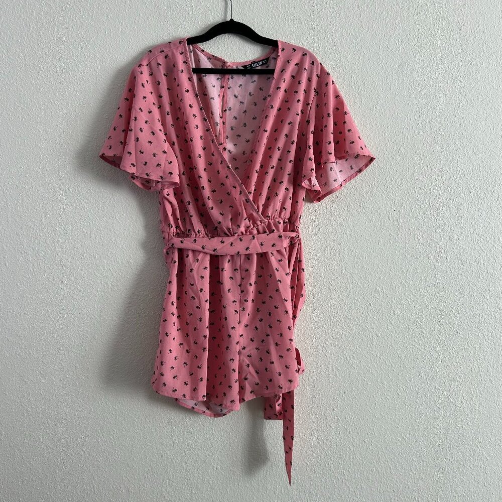 Pink Medium, Palm Tree Shein Romper